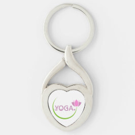 YOGA stelt zich voor met een roze lotus Sleutelhanger