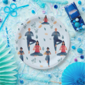Yoga stemming papieren bordje (Feest)
