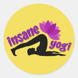 Yoga Sticker met Waanzinnige Yogi teken