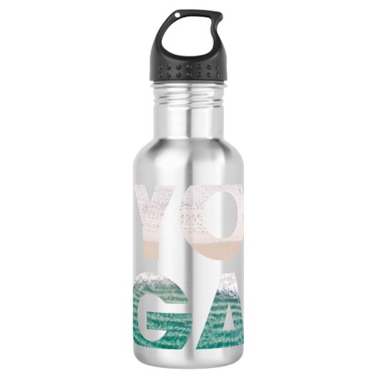 Yoga-strandtafereel Waterfles (Voorkant)