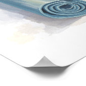 Yoga Stretch en drinken met oceaan achtergrond Poster (Hoek)