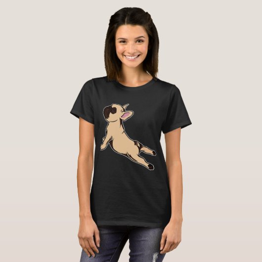 Yoga Stretch Frenchie 656 T-shirt (Voorkant volledig)