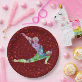 Yoga Stretching Waterverf Papieren Bordje (Feest)