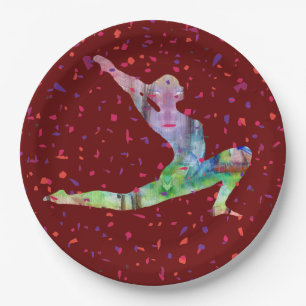 Yoga Stretching Waterverf Papieren Bordje
