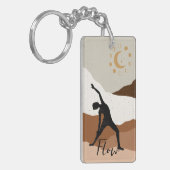 Yoga-strijder stellen meditatie-flow gepersonalise sleutelhanger (Voorkant Links)