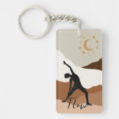 Yoga-strijder stellen meditatie-flow gepersonalise sleutelhanger (Voorkant)