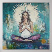 Yoga Studio Art - Meditatie Pose - Gebedskunst Poster (Voorkant)