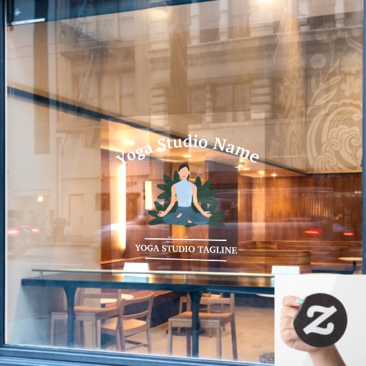 Yoga Studio bewerkbaar venster Cling Raamsticker (Cafe Raam)