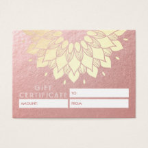 YOGA Studio Cadeaubon Gold Mandala Flowers