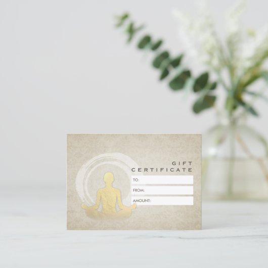 YOGA Studio Cadeaucertificaat - Easy Pose ZEN-symb Kortingskaartje (Staand voorkant)