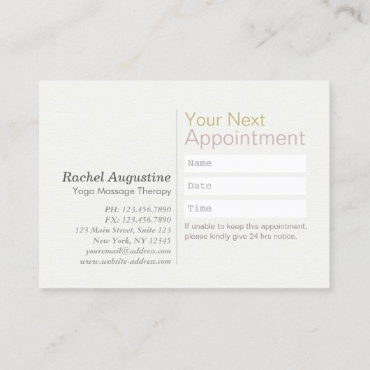 Yoga Studio Class Pass Loyalty-punch Appointing Klantenkaartje (Achterkant)