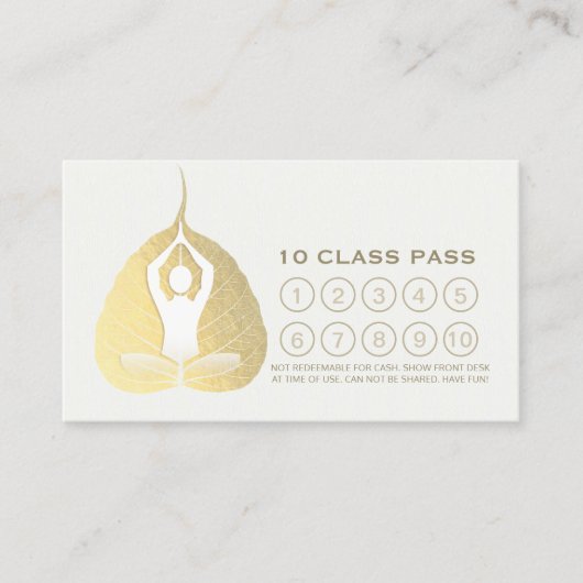 Yoga Studio Class Pass Meditation Pose Bodhi Leaf Klantenkaartje (Voorkant)