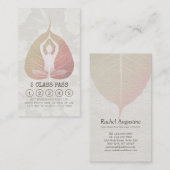 Yoga Studio Class Pass Meditation Pose Bodhi Leaf Klantenkaartje (Voorkant / Achterkant)