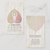 Yoga Studio Class Pass Meditation Pose Bodhi Leaf Klantenkaartje (Voorkant / Achterkant)