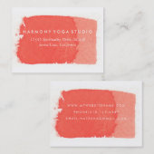 Yoga Studio Coral Brush Stroke Visitekaartje (Voorkant / Achterkant)