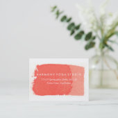 Yoga Studio Coral Brush Stroke Visitekaartje (Staand voorkant)