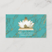 Yoga Studio Gold Lotus Modern Turquoise & Gold Visitekaartje (Voorkant)