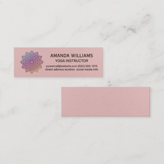 Yoga Studio Icon | Mandala-patroon Mini Visitekaartje (Voorkant / Achterkant)
