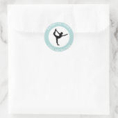 Yoga studio instructeur danser pose moderne busine ronde sticker (Tas)
