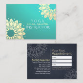 YOGA Studio Instructor Benoeming Golden Mandala Afsprakenkaartje (Voorkant / Achterkant)