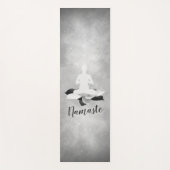 Yoga Studio Instructor Meditation Pose B & W Lotus Yogamat (Voorkant)