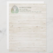 Yoga Studio Instructor Meditation Pose Bodhi Leaf Briefhoofd (Voorkant / Achterkant)