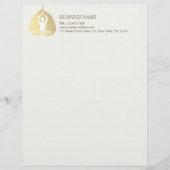 Yoga Studio Instructor Meditation Pose Bodhi Leaf Briefhoofd (Voorkant)