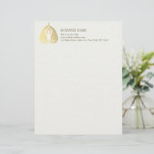 Yoga Studio Instructor Meditation Pose Bodhi Leaf Briefhoofd (Staand voorkant)