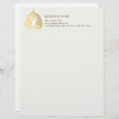 Yoga Studio Instructor Meditation Pose Bodhi Leaf Briefhoofd (Voorkant / Achterkant)