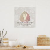 Yoga Studio Instructor Meditation Pose Bodhi Leaf Poster (Keuken)