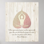 Yoga Studio Instructor Meditation Pose Bodhi Leaf Poster (Voorkant)