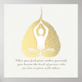 Yoga Studio Instructor Meditation Pose Bodhi Leaf Poster (Voorkant)