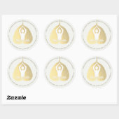 Yoga Studio Instructor Meditation Pose Bodhi Leaf Ronde Sticker (Vel)