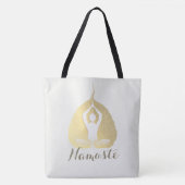 Yoga Studio Instructor Meditation Pose Bodhi Leaf Tote Bag (Voorkant)