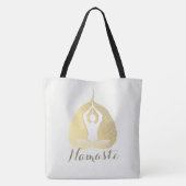 Yoga Studio Instructor Meditation Pose Bodhi Leaf Tote Bag (Achterkant)