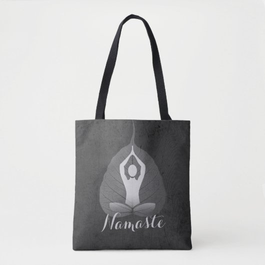 Yoga Studio Instructor Meditation Pose Bodhi Leaf Tote Bag (Voorkant)