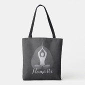 Yoga Studio Instructor Meditation Pose Bodhi Leaf Tote Bag (Achterkant)