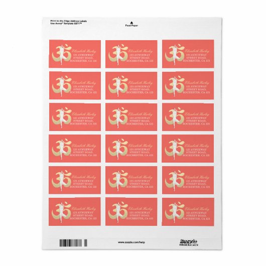 Yoga Studio Instructor Meditation Pose OM-symbool Etiket (Full Sheet)