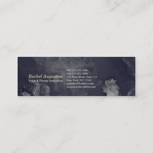 Yoga Studio Instructor Meditation Pose OM-symbool Mini Visitekaartje (Achterkant)