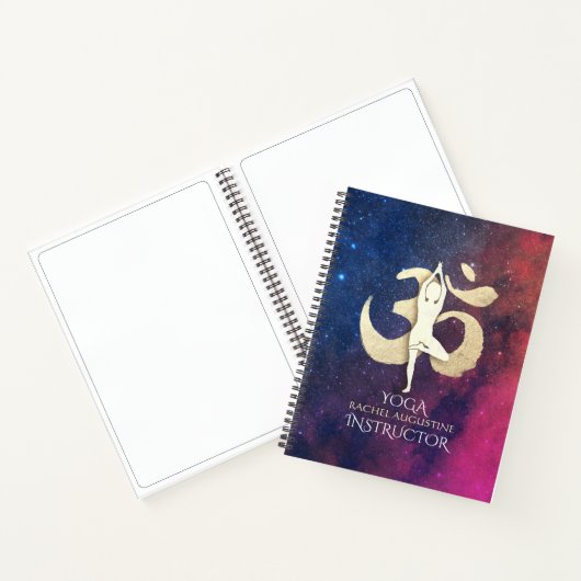 Yoga Studio Instructor Meditation Pose OM-symbool Notitieboek (Binnen)