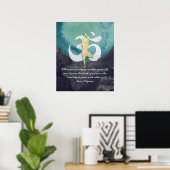 Yoga Studio Instructor Meditation Pose OM-symbool Poster (Thuiskantoor)