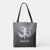 Yoga Studio Instructor Meditation Pose OM-symbool Tote Bag (Achterkant)