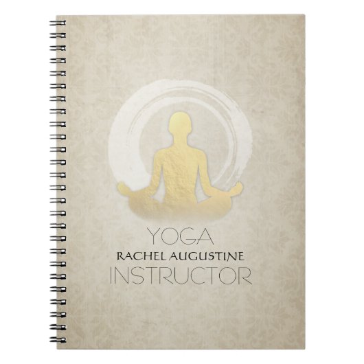 Yoga Studio Instructor Meditation Pose ZEN-symbool Notitieboek (Voorkant)
