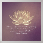 YOGA Studio Instructor Meditation Quote Chic Lotus Poster (Voorkant)