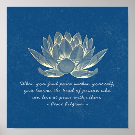 YOGA Studio Instructor Meditation Quote Gold Lotus Poster (Voorkant)