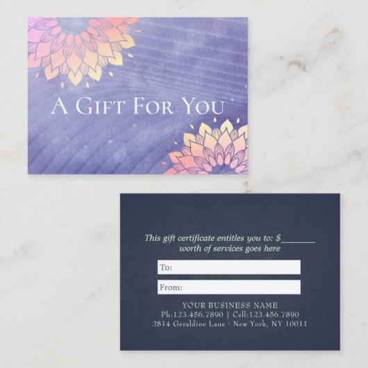 Yoga Studio Instructor Roos Gold Mandala Kortingskaartje (Voorkant / Achterkant)