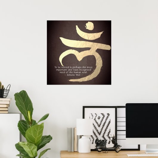 Yoga Studio Instructor Root Chakra Mantra LAM Sign Poster (Thuiskantoor)