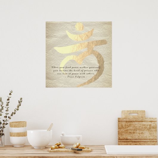 Yoga Studio Instructor Root Chakra Mantra LAM Sign Poster (Keuken)
