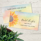 Yoga Studio Instructor Sunflower Waterverf Visitekaartje