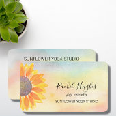 Yoga Studio Instructor Sunflower Waterverf Visitekaartje